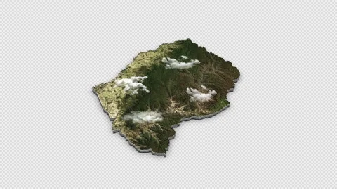 Lesotho 3D Country Map Animation Transparent Alpha Stock Footage 277956487