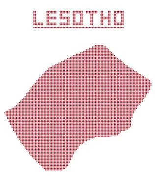 Lesotho Africa Dot Map Stock Illustration