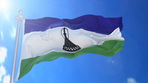 Lesotho animated flag pack in 3D and isolated background Stock Footage 119930055