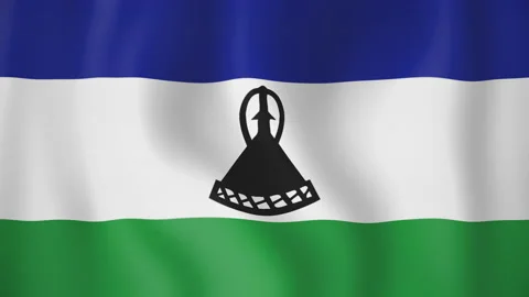 Lesotho animated flag. Seamless loop. 4K Stock-Footage 145444802