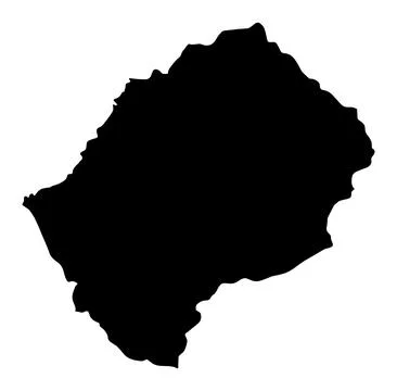 Lesotho Black Silhouette Map Illustrazione stock