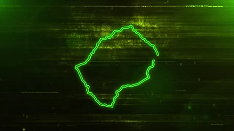 Lesotho Digital Futuristic Glitch Map Stock-Footage 333604630