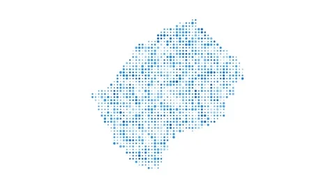 Lesotho dotted digital map. Map of Lesotho with pulsating colored circles. Sh... Stock Footage 231079732