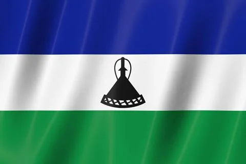 Lesotho flag, 3d flag, flag, 3d render,8k Stock Illustration