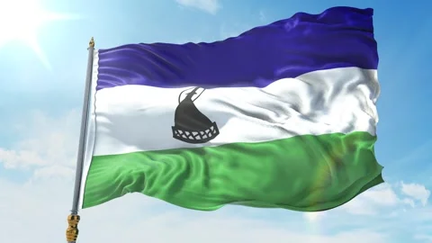 Lesotho Flag 4K Stock Footage 343582283