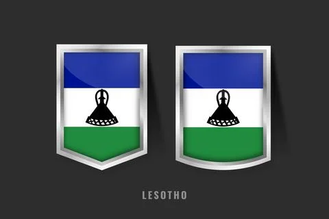 Lesotho Flag Badges  Shield Emblems and Crest Collection 스톡 일러스트
