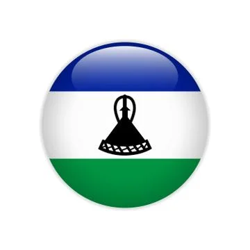 Lesotho flag on button Stock-Illustration