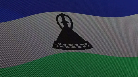 Lesotho Flag Digital Particle Waving Seamless Loop Animation on Black Backg.. Stock Footage 339302987