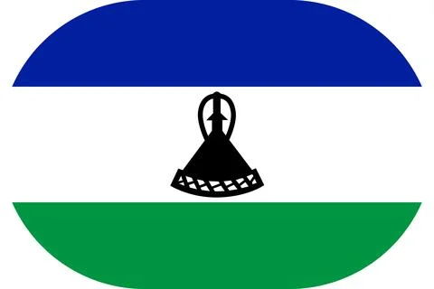 Lesotho flag in flat oval design Illustrazione stock