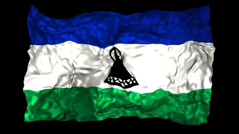 Lesotho flag Stock Footage 110820383