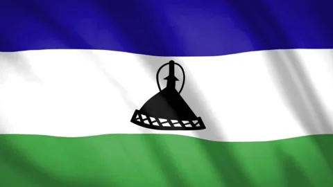 Lesotho Flag Video stock 188194733