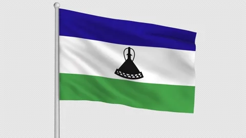 Lesotho Flag Stock Footage 226986614