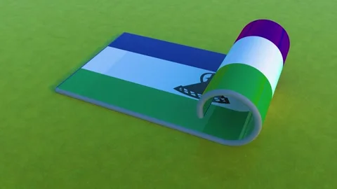 Lesotho Flag Stock Footage 260780877