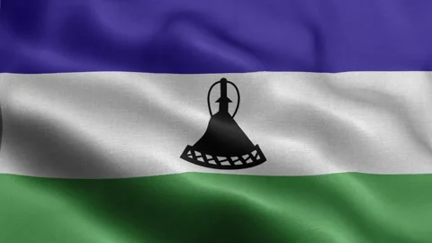 Lesotho flag Front Stock Footage 318666305