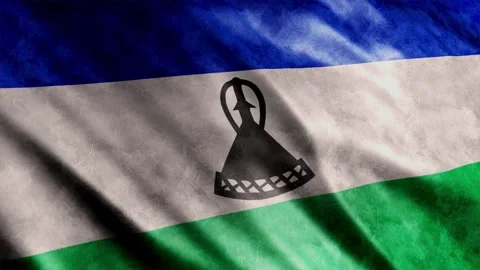 Lesotho Flag Grunge Stock Footage 249037076