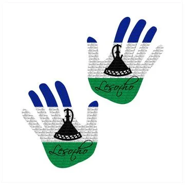 Lesotho flag hand vector Stock Illustration