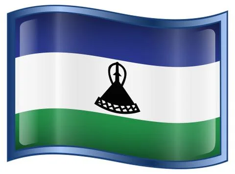 Lesotho flag icon. Stock Illustration