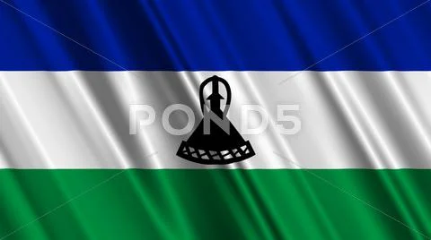 Lesotho Flag Stock Illustration