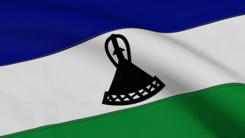 Lesotho Flag Loop Video stock 241211850