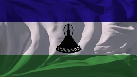 Lesotho Flag Loop Stock Footage 295728045