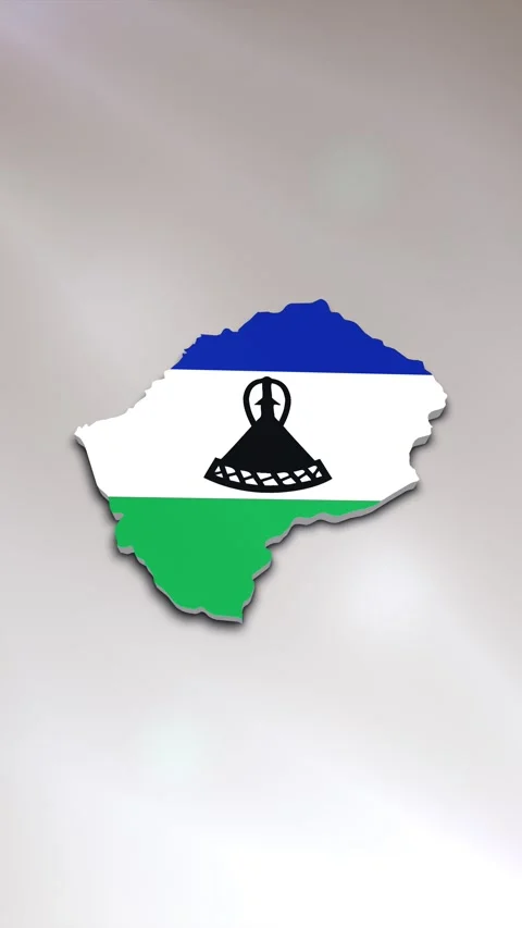 Lesotho Flag on Map Stock Footage 278173775