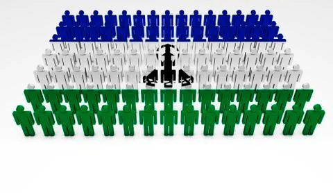 Lesotho flag parade Illustrazione stock