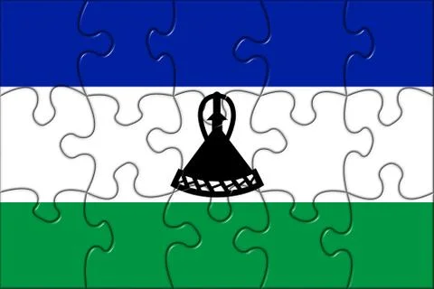 Lesotho Flag Puzzle Pieces Stock Illustration