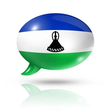 Lesotho flag speech bubble three dimensional Lesotho flag in a speech bubb... Foto stock