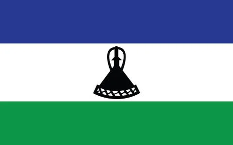 Lesotho flag vector graphic. Rectangle Basotho flag illustration. Lesotho cou Stock-Illustration
