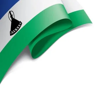 Lesotho flag, vector illustration on a white background Stock Illustration