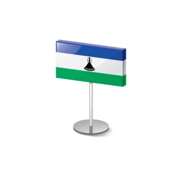 Lesotho flag, vector illustration on a white background Stock Illustration