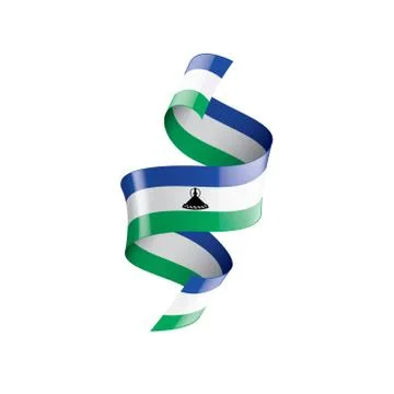 Lesotho flag, vector illustration on a white background Stock Illustration
