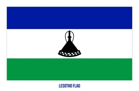 Lesotho Flag Vector Illustration on White Background. Lesotho National Flag. Stock Illustration