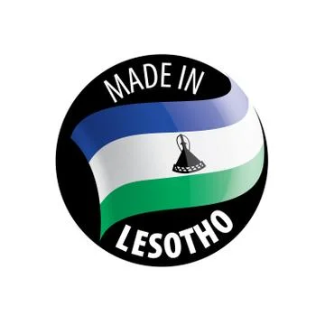 Lesotho flag, vector illustration on a white background Stock Illustration