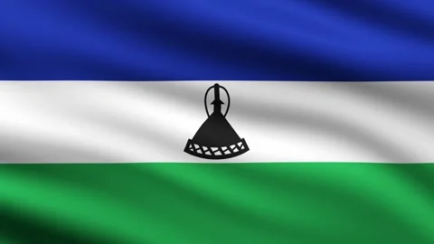 Lesotho Flag Waving Animation Background Animated Flag Of flaying in wind Stock Footage 272190498