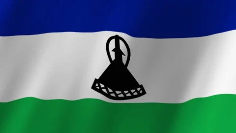 Lesotho flag waving animation Vídeo Stock 221375867