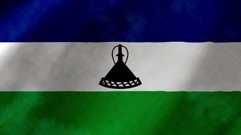 Lesotho flag waving background with real fabric texture 스톡 동영상 291916567
