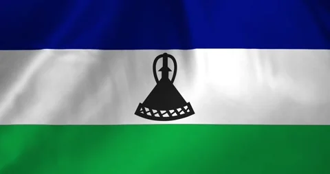 Lesotho flag waving with the wind background loop video animation Vídeos de archivo 327172290