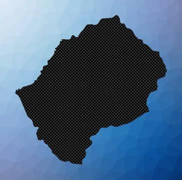 Lesotho geometric map. Stencil shape of Lesotho in low poly style. Cool cou.. Stock Illustration