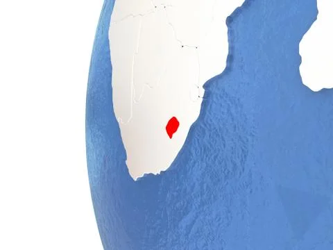 Lesotho on globe Illustrazione stock