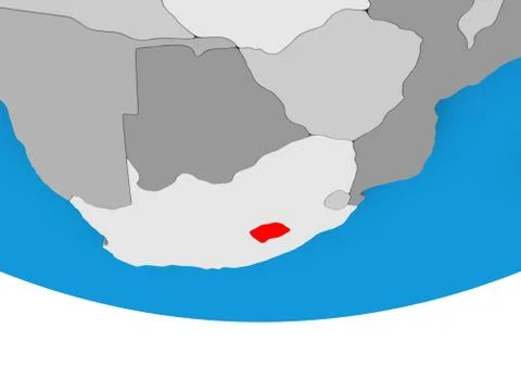 Lesotho on globe Illustrazione stock