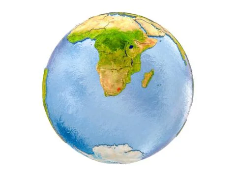 Lesotho on globe isolated Stock Illustration