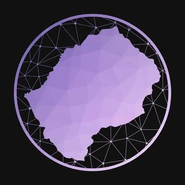 Lesotho icon. Vector polygonal map of the country. Lesotho icon in geometri.. Illustrazione stock