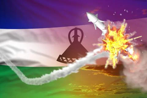 Lesotho intercepted supersonic missile Stock Illustration
