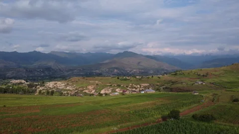 LESOTHO LANDSCAPE DRONE WIDE 2 Stock Footage 241678950