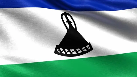 Lesotho Looping Flag 4K, Seamless looping with highly detailed fabric texture Stock Footage 106509672