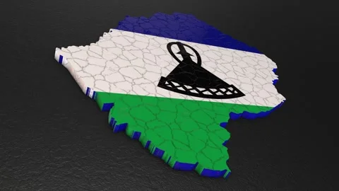 Lesotho map 3d. 3d map of Lesotho. Stock Footage 273827583