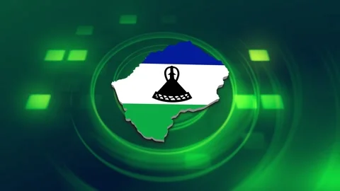 Lesotho Map and Flag Background Stock Footage 344028781