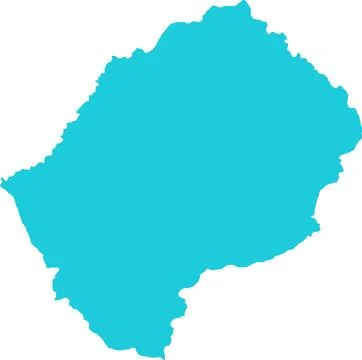 Lesotho MAP in Blue, Country Map, Lesotho, Border Map, Border line of Lesot.. Stock Illustration