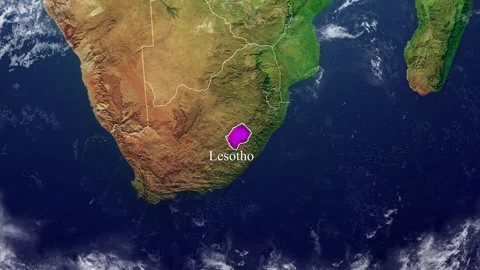 LESOTHO Map With Borders Stock Footage 318676194
